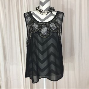 Charlotte Russe sleeveless beaded chiffon top